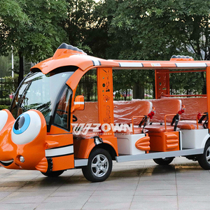 ZOWN Electric Sightseeing Bus 4 <b>Row</b> Passenger Van White Open Side Design for Tour Transport - Product Image 1