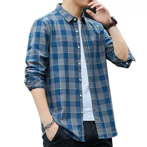 Autumn Stylish Black And White Check Shirt For Men Casual
