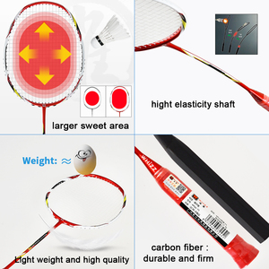 WHIZZ Y5 Đỏ 4U 80-85G Head Nặng Công Bất Ngờ Loại 100% Toray Carbon Sợi Mảnh Duy Nhất Cầu Lông Vợt Cho Thể Thao Trong Nhà - Product Image 5