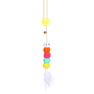 Ensemble de jouets suspendus pour chat, baguette en plumes en peluche, 26cm, design de dessin animé pour chats, fournitures interactives pour animaux de compagnie - Product Image 5