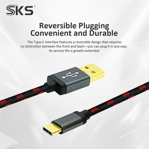 Câble USB-<span class=keywords><strong>A</strong></span> vers Type-C tressé en denim SKS 1m/2m 5A PD Charge rapide Conducteur en cuivre pur Gaine en nylon blindage <span class=keywords><strong>Imprimante</strong></span> IOS - Product Image 3
