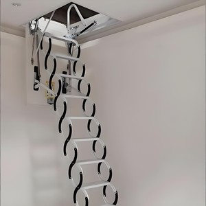 Échelle de grenier moderne en aluminium de haute qualité, pliante, électrique, télescopique, avec main courante, capacité 300 kg, moteur européen - Product Image 1