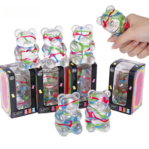 Hand Painted Bear Maltose Squishy Super Sticky Wet Soft Slow Rebound Squeeze Vent Stress Relief <b>Fidget</b> Toy for Office Desk - Product Image 1