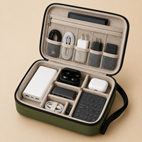Étui organisateur personnalisé en EVA avec sangles élastiques pour le rangement et la protection des clés USB, cartes mémoire, câbles et adaptateurs