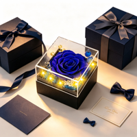 Boîte Cadeau Rose Éternelle Préservée avec Collier Projection Fait Main – Cadeau Romantique pour Femme, Saint-Valentin, Nouvel An, Naturel