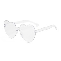Lunettes de soleil sans monture tendance 2026 pour femme, colorées (blanc, rouge, champagne) – Idéales pour les soirées branchées et les accessoires photo
