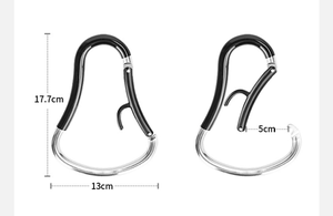 D hình dạng bền Heavy-Duty một tay hoạt động Hợp Kim Nhôm Xe đẩy tã túi móc Xe đẩy móc kim loại - Product Image 5