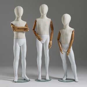 Регулируемый манекен-торс из стеклопластика для детей с головой для демонстрации одежды в магазинах, реквизит для модельных показов - Product Image 2