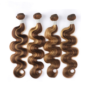 Mật ong tóc vàng làm nổi bật cơ thể sóng bó tóc con người Brazil P4/27 <span class=keywords><strong>Ombre</strong></span> Brown <span class=keywords><strong>Weave</strong></span> đối với phụ nữ Đàn Piano Màu bó Remy 10A - Product Image 1