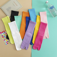 Chaussettes japonaises à deux doigts, style Tabi, pour femmes musulmanes, chaussettes à deux doigts en coton, chaussettes à deux doigts