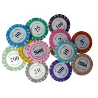 Jetons de poker professionnels haut de gamme en céramique et en argile, jetons Crown pour le poker texan et le Baccarat