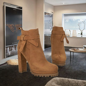 Bottines à talons hauts compensés en daim synthétique solide, élégantes pour femmes, automne-hiver 2025, avec fermeture éclair - Product Image 3