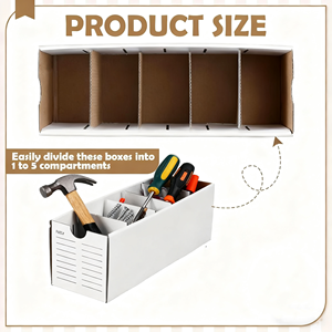 Logo personnalisé <span class=keywords><strong>blanc</strong></span> bacs de rangement en carton kraft diviseurs carton ondulé <span class=keywords><strong>étagère</strong></span>s à outils boîte de pièces en carton - Product Image 2