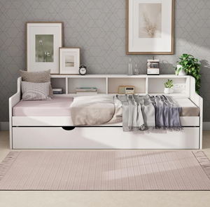 Khách nền tảng giường với kệ lưu trữ rắn gỗ thông sofa giường với ngăn kéo lớn - Product Image 5