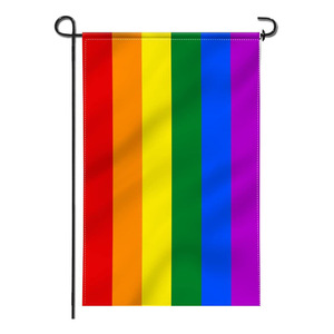 Bandera de jardín del orgullo del arco iris de poliéster de sublimación térmica para jardín al aire libre - Product Image 1