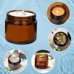 Wholesale Cosmetic Packaging 3oz-16oz Matte Amber PET <b>Plastic</b> Cosmetic Cream <b>Jars</b> Custom Color Lotion Storage White/Black Screw - Product Image 2