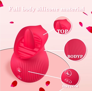 Vibratore in Silicone <span class=keywords><strong>a</strong></span> Forma di Rosa Rossa B0506 con Impermeabilità IPX7 e 10 Impostazioni di Velocità - Giocattolo Sessuale per Donne - Product Image 6