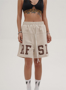 Shorts Deportivos de Cintura Alta Bordados, Transpirables, de Felpa Francesa 100% Algodón, Reflectantes, de Lujo, al por Mayor - Product Image 3