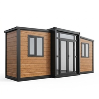 Maison conteneur extensible, mini-maison moderne, villa modulaire 2 chambres, cabane pour les vacances