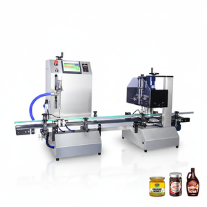 ZXSMART Automatische Geoptimaliseerde 220V Motorpomp Desktop Vloeibare Olie Tomatensaus Jam Azijn Afvul- en Afsluitmachine met Transportband - Product Image 1