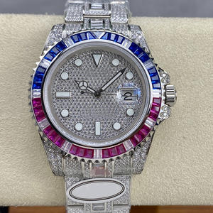 Reloj Mecánico de Alta Gama Personalizado para Hombre, Diseño Transparente con Piedras, Resistente al Agua, con Moissanita Incrustada, Diseño Moderno - Product Image 4