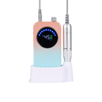 SG723 Lime à ongles rechargeable dégradé orange-bleu 45000 tr/min 48W, polisseuse à ongles portable sans fil USB pour salon de manucure