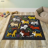 Tapis en peluche à imprimé animal, tufté, adapté aux animaux domestiques, écologique, imperméable, réversible, avec dos antidérapant en caoutchouc, style moderne, pour la maison et l'extérieur