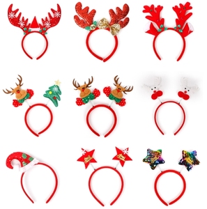 Arbre de noël père noël étoile bonhomme de neige ours polaire wapiti bois de cerf bandeaux tête porte des accessoires <span class=keywords><strong>photo</strong></span> pour décor de fête de joyeux noël - Product Image 3