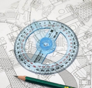 Rapporteur à cercle complet DF KQ100 avec une mesure à 360° °   Aiguille d'indicateur rotative adaptée au dessin et à la mesure des angles. - Product Image 3