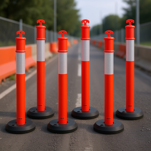 Postes Delimitadores de Tráfico Vevor de 48 Pulgadas, Base Rellenable de HDPE Reflectante para Seguridad en Obras de Construcción y Carreteras - Product Image 2