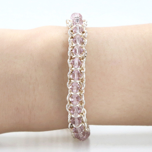 Luz amatista (junio de) de la columna de cristal de <span class=keywords><strong>Swarovski</strong></span> Chainmaille joyería alambre envuelto pulsera - Product Image 2
