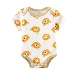 ชุดรอมเปอร์สำหรับเด็กทารกใส่ได้ทั้งชายและหญิงผ้าฝ้ายถักชุดวันพีซแขนสั้นสีล้วนสำหรับฤดูใบไม้ผลิฤดูใบไม้ร่วงสำหรับเด็กทารก0-1ปี - Product Image 3