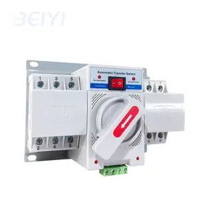 Thời gian chuyển giao nhanh chóng 50ms 3 cực 63A AC 220V 400V điện kép tự động chuyển đổi chuyển đổi cho năng lượng mặt trời