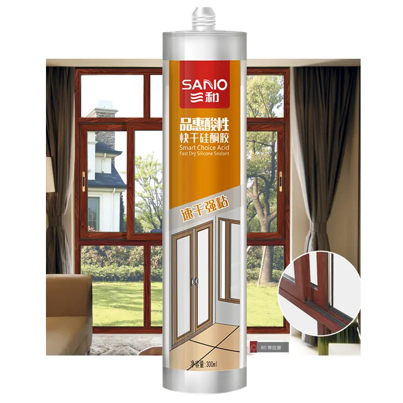 Прозрачный гибкий склеивающий герметик SANVO, универсальный уксусный силикон Seala, смешанный, оптовая цена