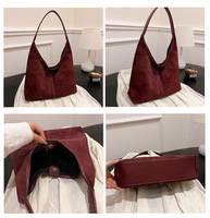 Automne hiver Vintage à la mode rétro givré seau sac fourre-tout grande capacité marque daim cuir Hobo sac pour les femmes