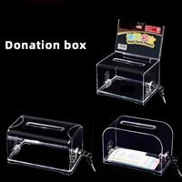 Maßgefertigte Große Acryl-Spendenbox für Vorschläge und Wohltätigkeit Transparente Spendenboxen mit Schloss YJY