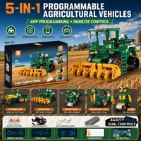 Juguete de Ensamblaje 5 en 1, Serie de Vehículos Agrícolas, Bloques de Construcción de Robots con Doble Control, Serie de Juguetes con Control Remoto por Aplicación, Juguetes STEM al por Mayor