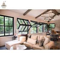 Ventana Plegable de Aluminio con Diseño de Rejilla Vertical Insonorizada para Bares, Tiendas y Cafeterías