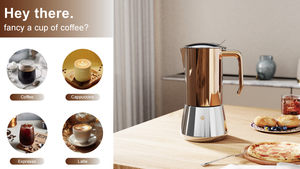 El Mejor Regalo, Juego de Regalo de Cafetera Espresso Portátil de Acero Inoxidable Estilo Americano de 5 Piezas, Kit de Café para Viajes y Campamentos, Molinillo Manual - Product Image 3