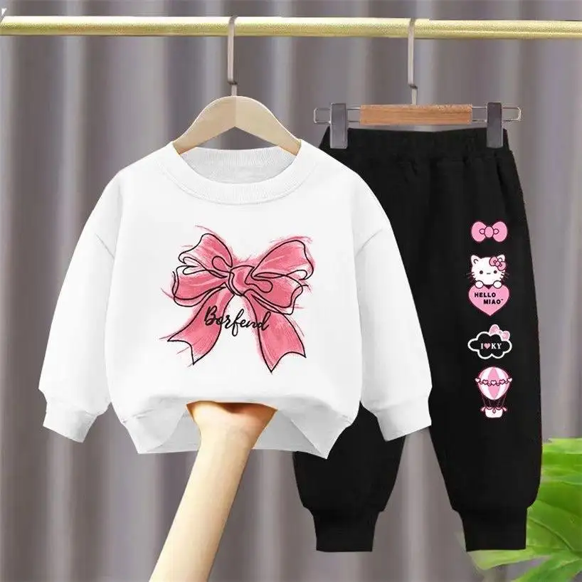 Custom Logo Baby Clothes Sets Girls' Clothing Long Sleeve Sweatshirts With Pants 2Pcs Casual Outfits Girls Clothing Set