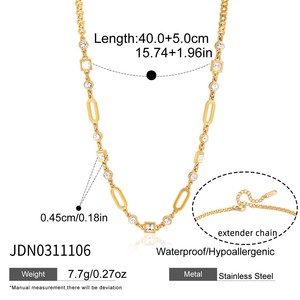 New Arrival Personalized 18K Gold Stainless Steel Unique Hypoallergenic Silver Flower Party Oval Link <b>T</b> <b>Bar</b> OT Clasp Women - Product Image 3