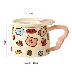 Mug en céramique de haute qualité avec couvercle en forme d'animal de dessin animé |   Lave-vaisselle sans danger pour un usage quotidien et cadeau idéal - Product Image 5