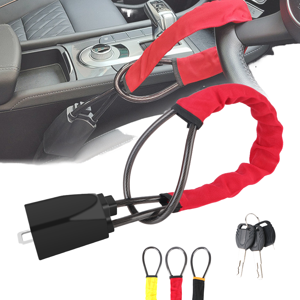 Daisheng HAL001 Universal Retractable Steel Cable Car Steering Wheel Anti-Theft Lock - Fuzhou Mico A
