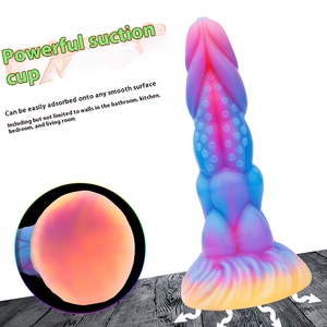 Frauen Glow in the Dark Silikon Sexspielzeug Anal Spielzeug mit Saugnapf Riesige Schraube Butt Plug Dragon <span class=keywords><strong>Strap</strong></span>-On <span class=keywords><strong>Dildo</strong></span> - Product Image 4