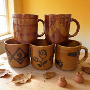 Taza de Café de Cerámica con Diseño de <span class=keywords><strong>Estrella</strong></span> y Luna, Estilo Wabi-Sabi, Color Marrón Zebra - Product Image 1