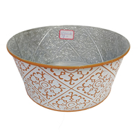 Pots de fleurs rétro européens Décoration intérieure Seau en métal Jardinières de jardin à domicile Vase décoratif galvanisé à motif d'estampage