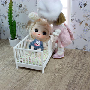 EN STOCK 1:12 maison <span class=keywords><strong>de</strong></span> poupée accessoires Mini décoration <span class=keywords><strong>de</strong></span> la maison meubles en plastique blanc Miniature berceau modèle <span class=keywords><strong>lit</strong></span> bébé - Product Image 2
