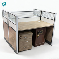 Escritorio de Oficina JC con Separador de Ambientes, Mesa de Computadora Moderna con Pantalla de Privacidad, Escritorio de Madera con Cajones de Almacenamiento