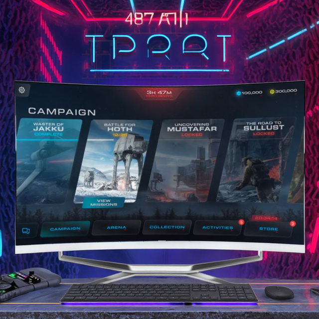 Factory Direct 24 Inch Curved LCD Desktop All in One PC 27 Inch AIO Gaming Bilgisayar and Computadora Computer Display Type