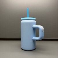 Nouvel arrivage de canette de soda à bière de Noël à double paroi de 16oz en acier inoxydable avec couvercle et poignée tasse Mason Jar